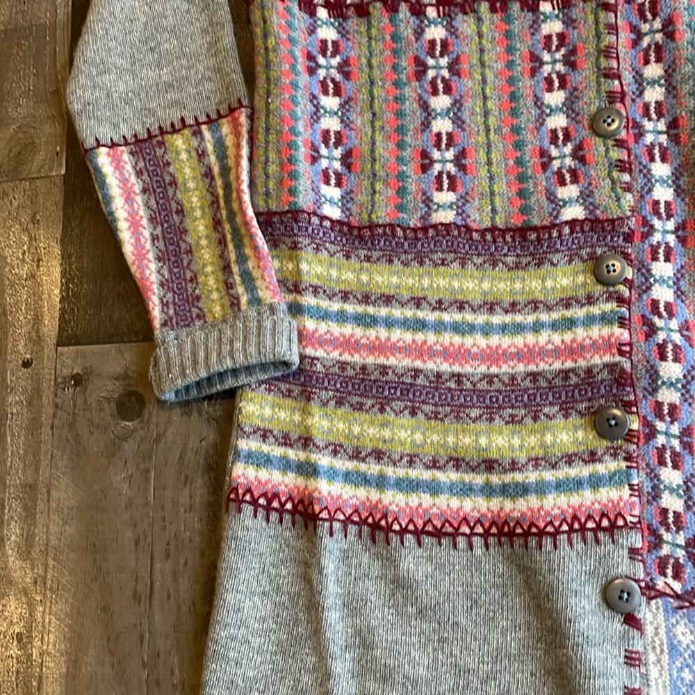 Sundance Fair Aisle Patchwork Wool Duster Cardigan - image 4